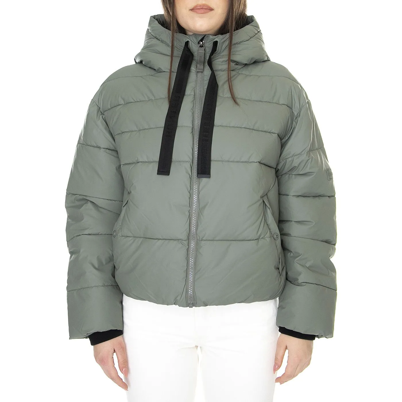 HUNTER W Intrepid Short Puffer Urban Grey - Giacca Invernale con Cappuccio Donna Grigia    