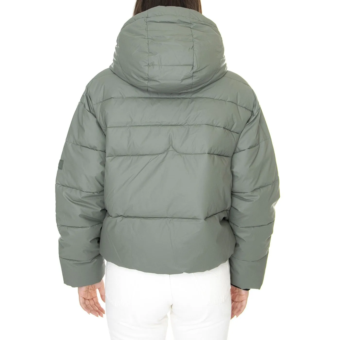 HUNTER W Intrepid Short Puffer Urban Grey - Giacca Invernale con Cappuccio Donna Grigia    