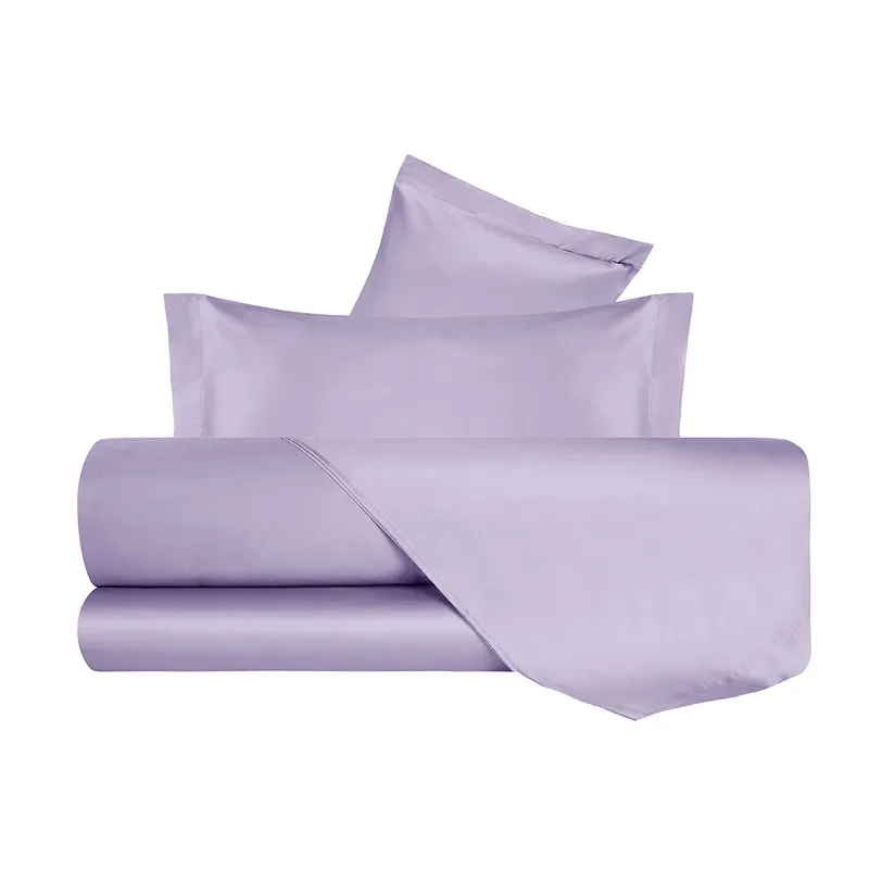 I rasi Completo Letto Raso Lilla Con Federe A Due Volani