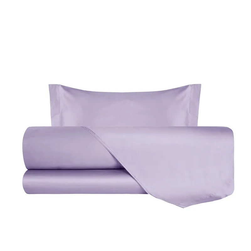 I rasi Completo Letto Raso Lilla Con Federe A Due Volani