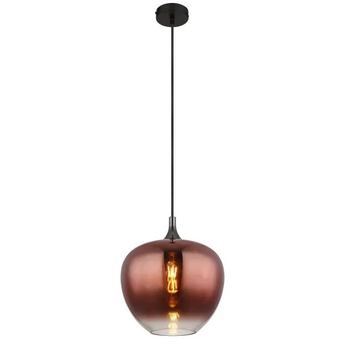 Illuminazione Globo Lighting Maxy Lampadario a sospensione Cromo, Nero, 1-Luce