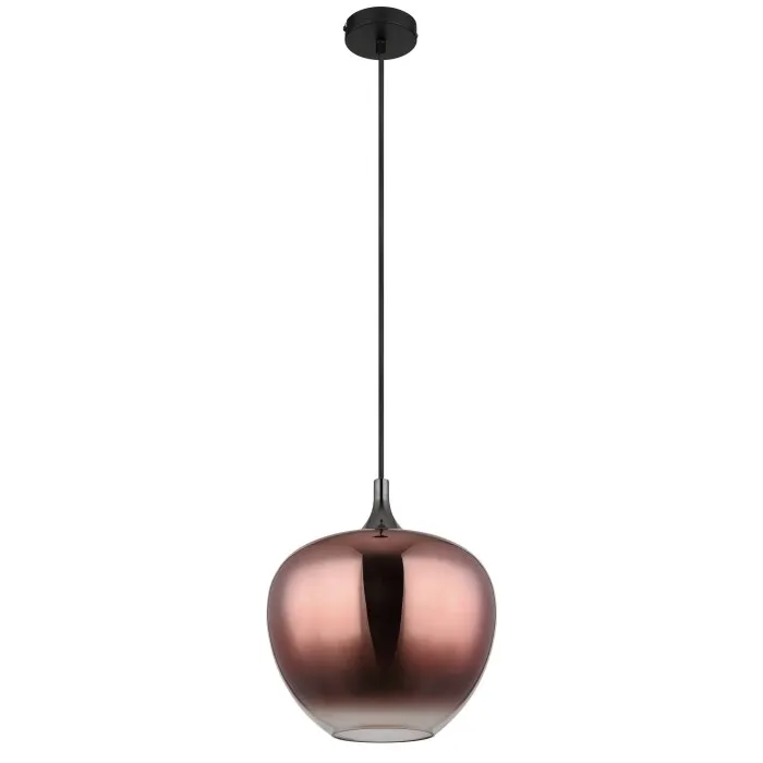 Illuminazione Globo Lighting Maxy Lampadario a sospensione Cromo, Nero, 1-Luce