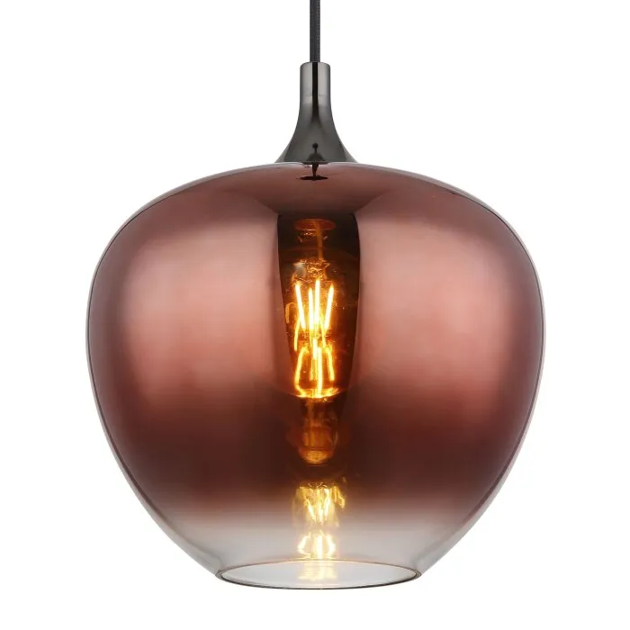 Illuminazione Globo Lighting Maxy Lampadario a sospensione Cromo, Nero, 1-Luce