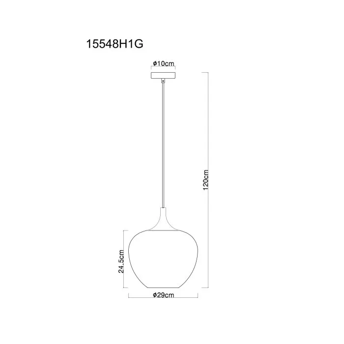 Illuminazione Globo Lighting Maxy Lampadario a sospensione Cromo, Nero, 1-Luce