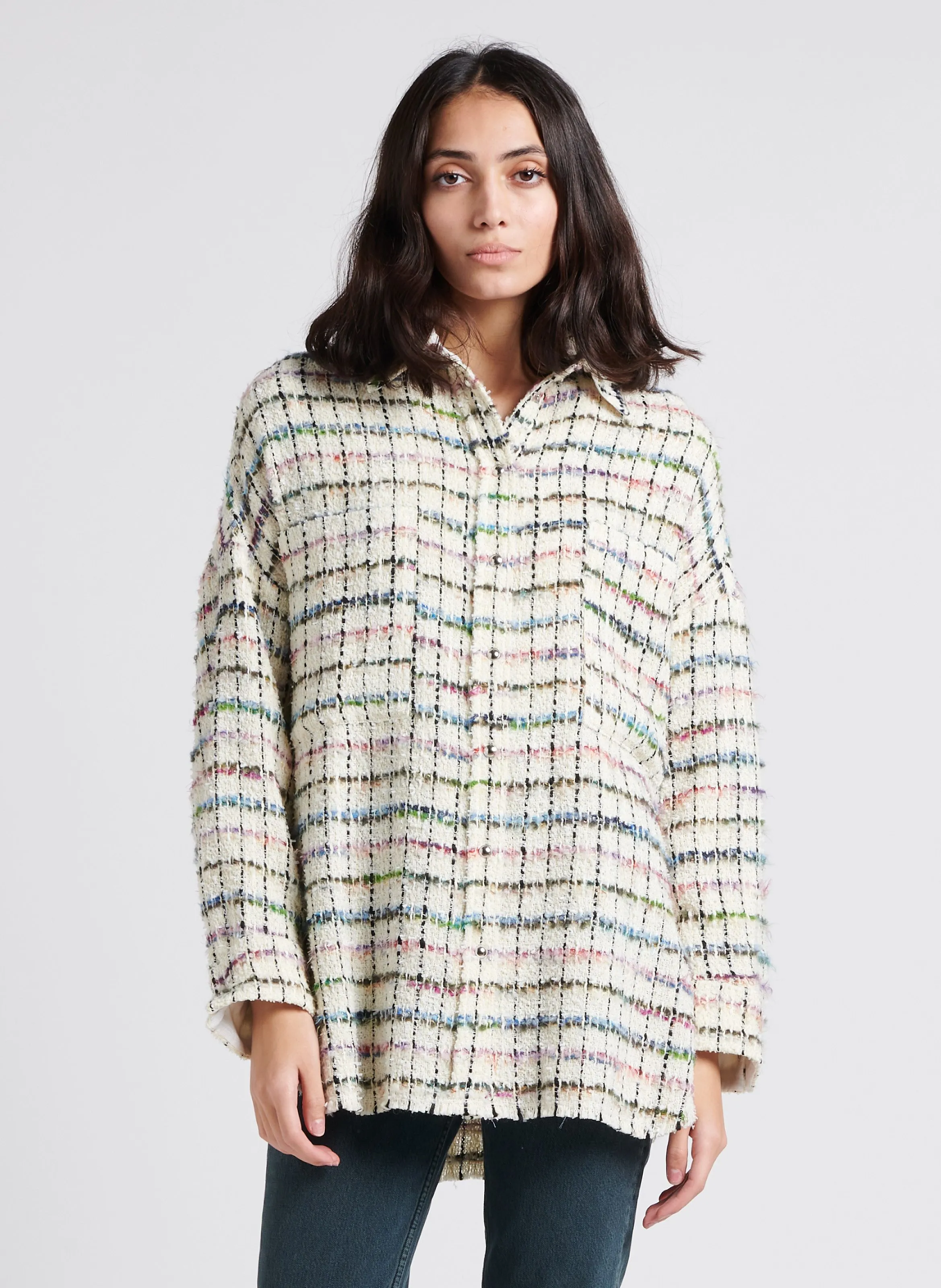  IRO   MADITA - Camicia sovra giacca con colletto classico in tweed | Beige