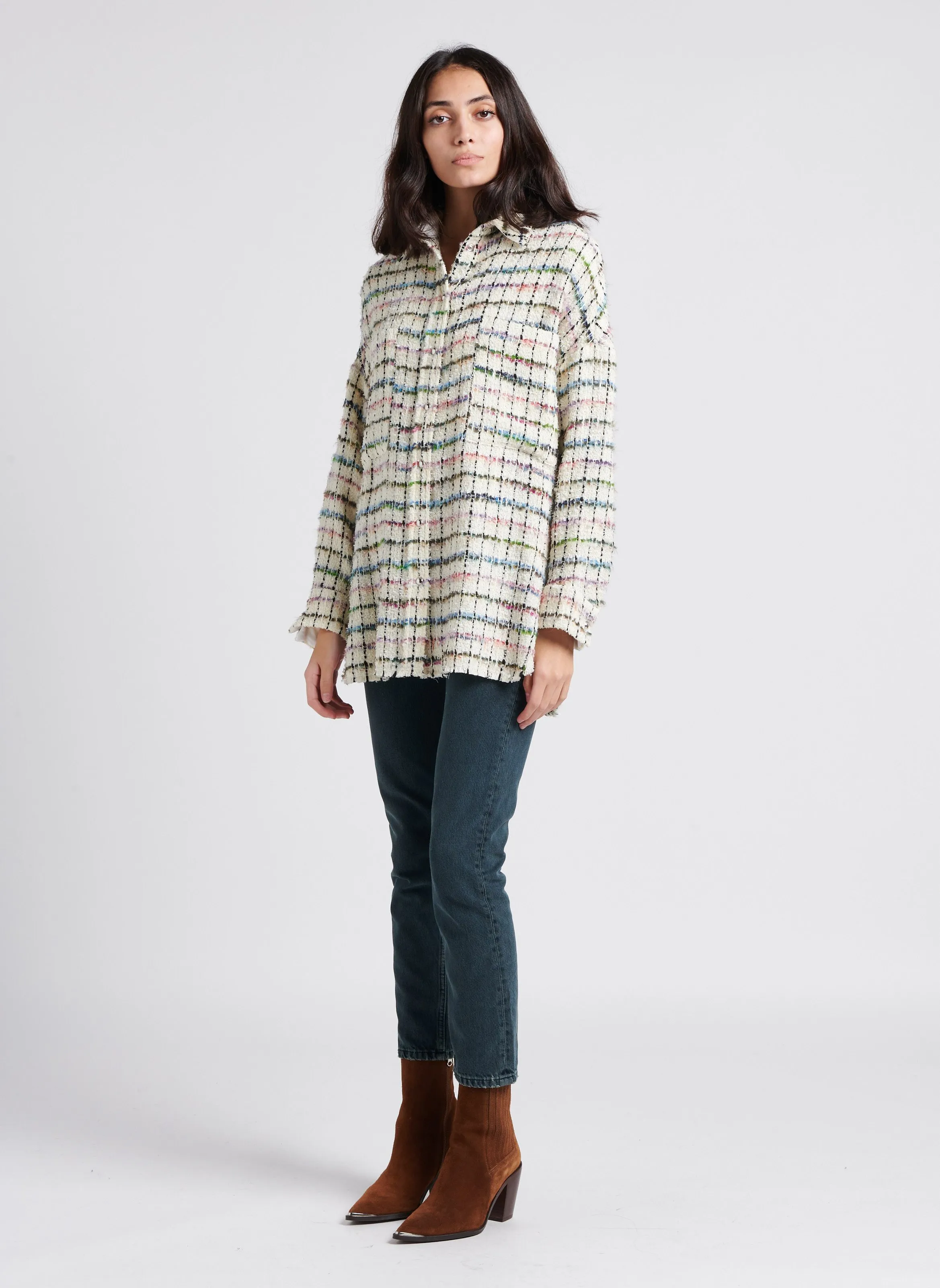  IRO   MADITA - Camicia sovra giacca con colletto classico in tweed | Beige