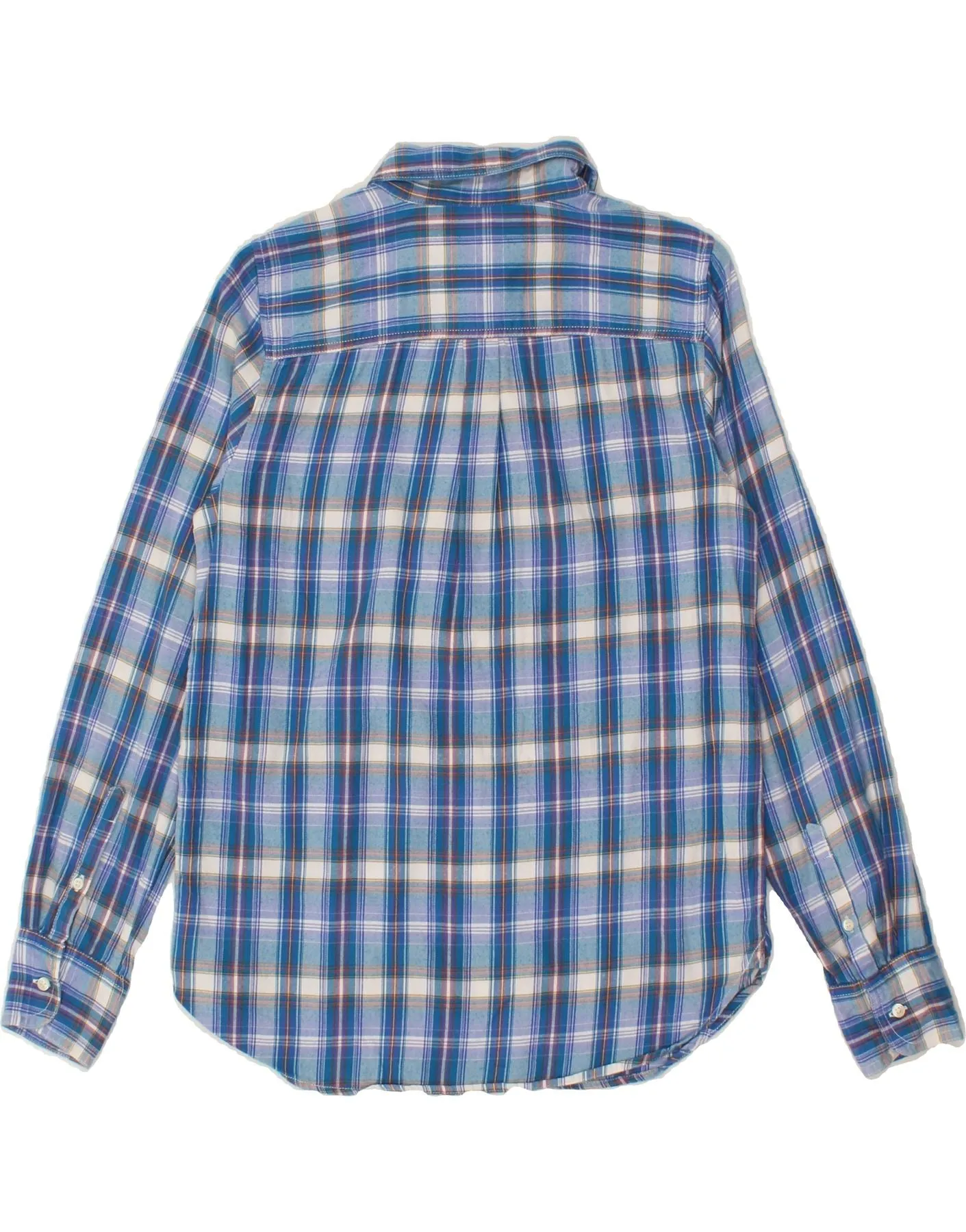 J. CREW Womens Pullover Shirt UK 10 Small Blue Check Cotton