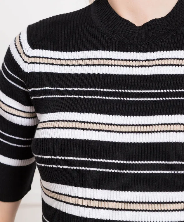 John Smedley Maglione a righe nere di Kitts KITTS