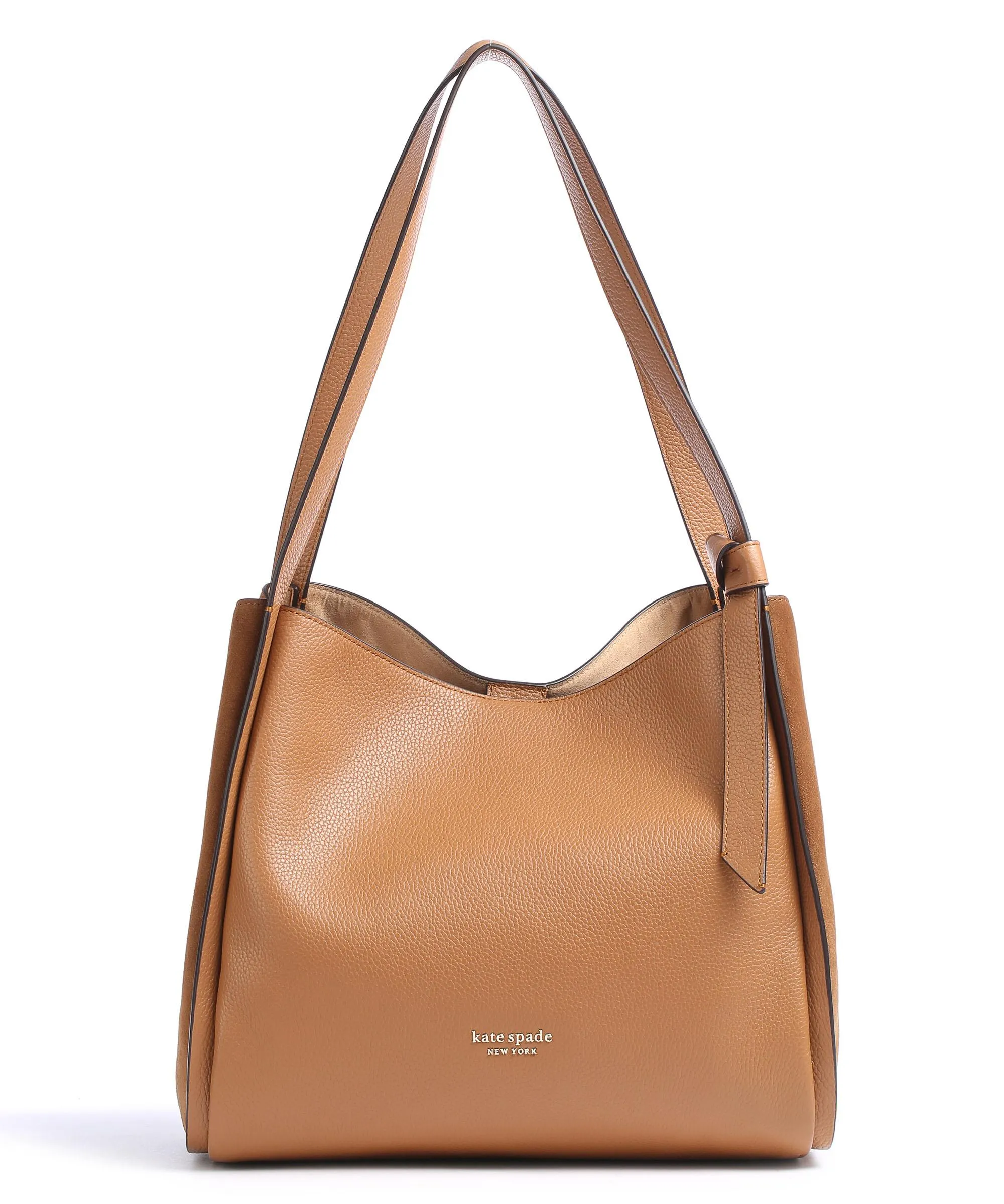  Kate Spade New York Knott Borsa hobo pelle di vacchetta grana marrone  