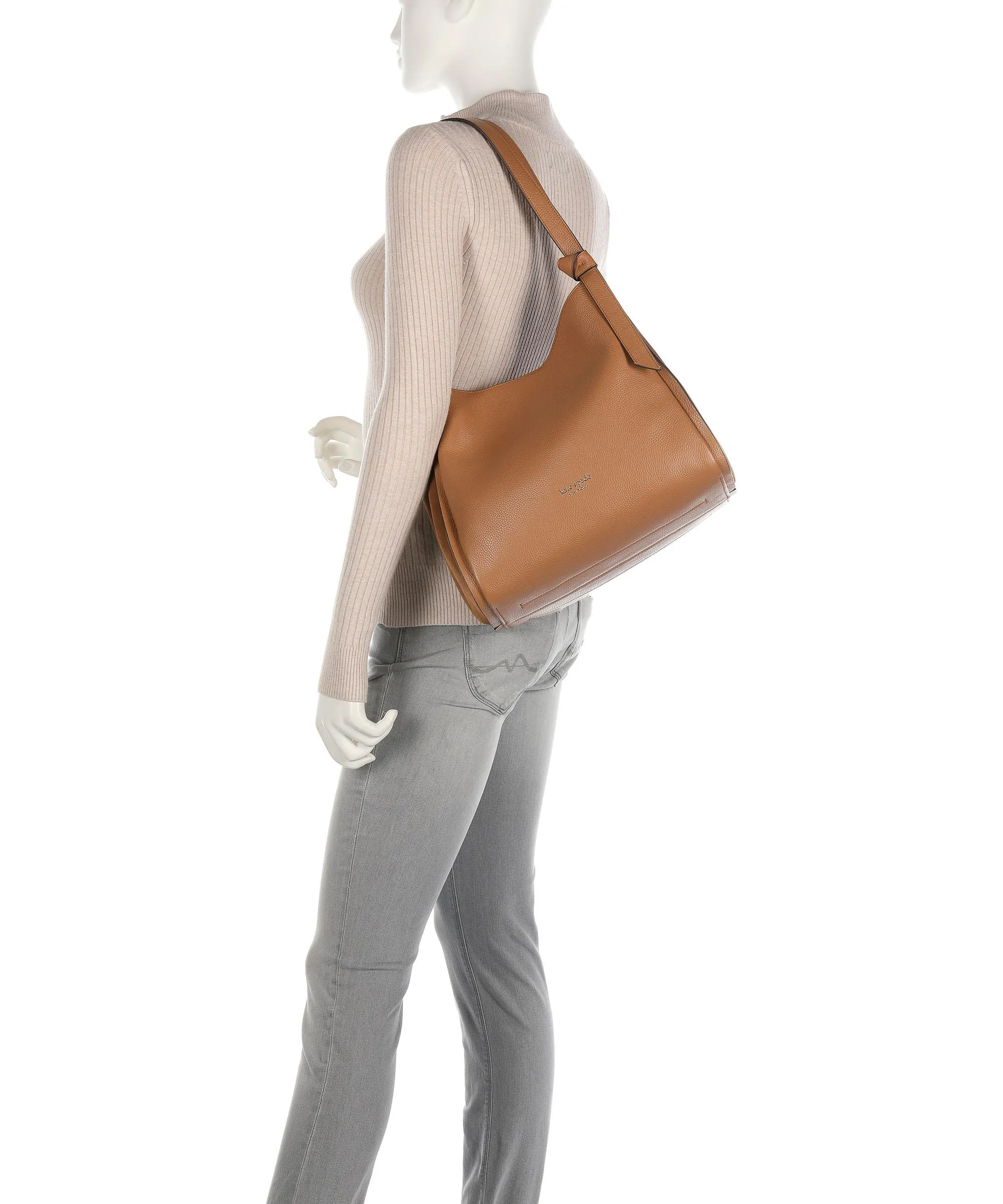  Kate Spade New York Knott Borsa hobo pelle di vacchetta grana marrone  