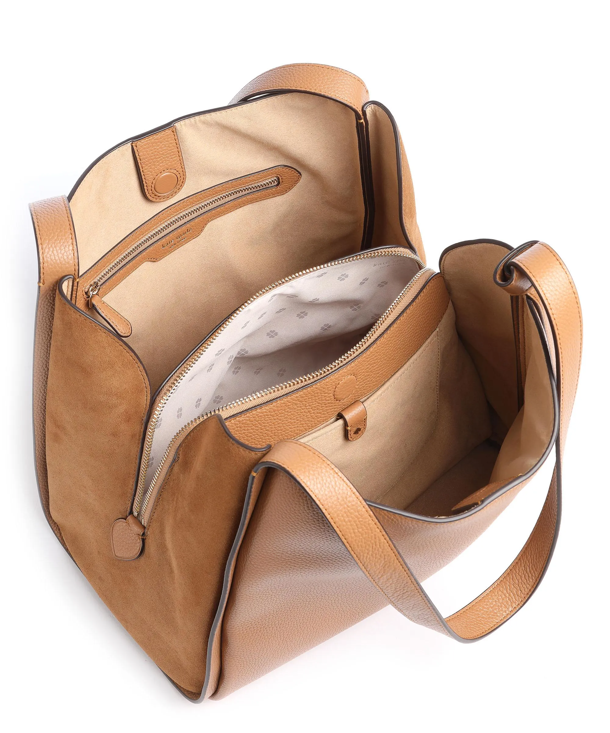  Kate Spade New York Knott Borsa hobo pelle di vacchetta grana marrone  