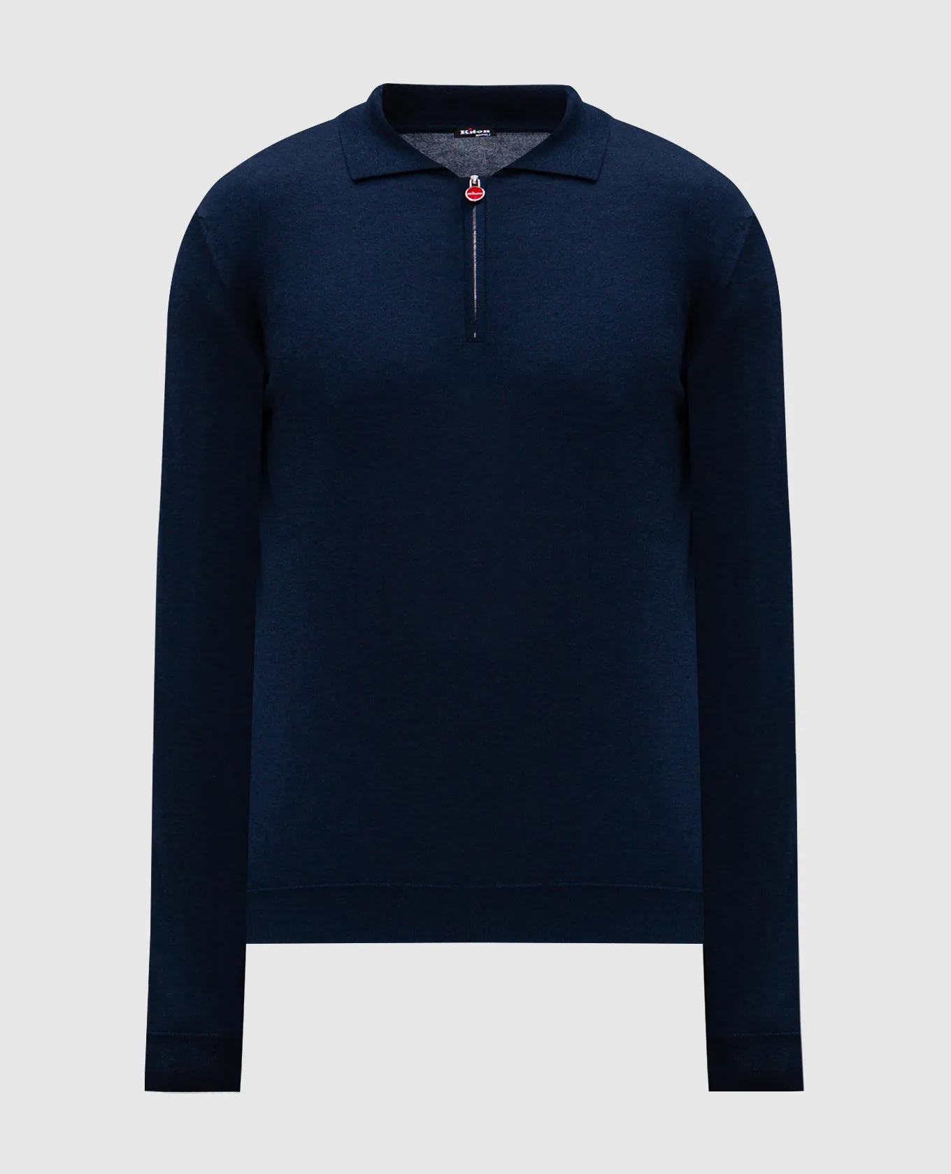 Kiton Polo blu in cashmere e seta UMKX05Z