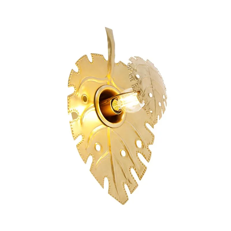 Lampada da parete design oro antico - Carballo