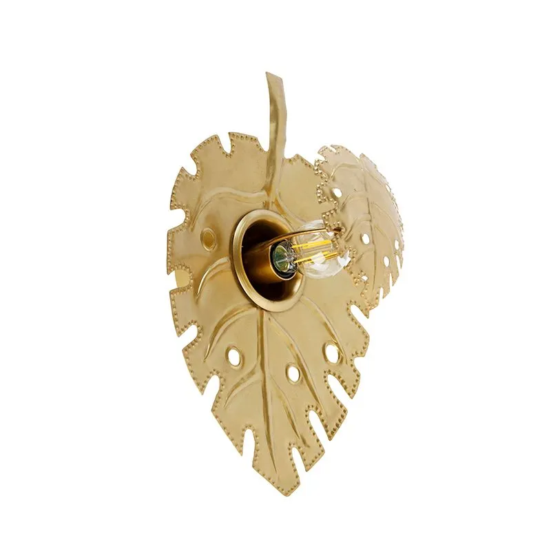 Lampada da parete design oro antico - Carballo