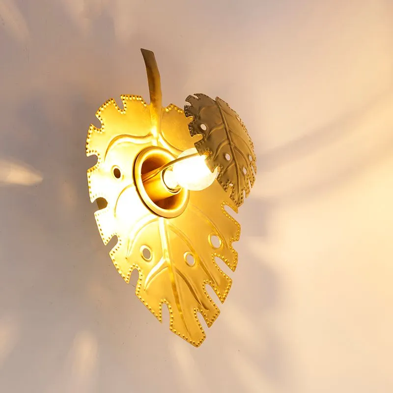 Lampada da parete design oro antico - Carballo