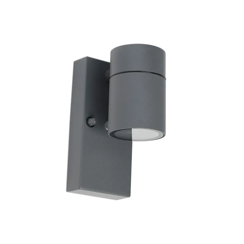 Lampada da parete per esterni antracite IP44 con sensore crepuscolare - Solo