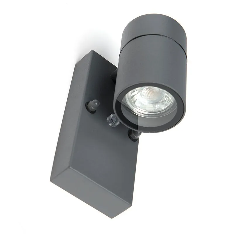 Lampada da parete per esterni antracite IP44 con sensore crepuscolare - Solo