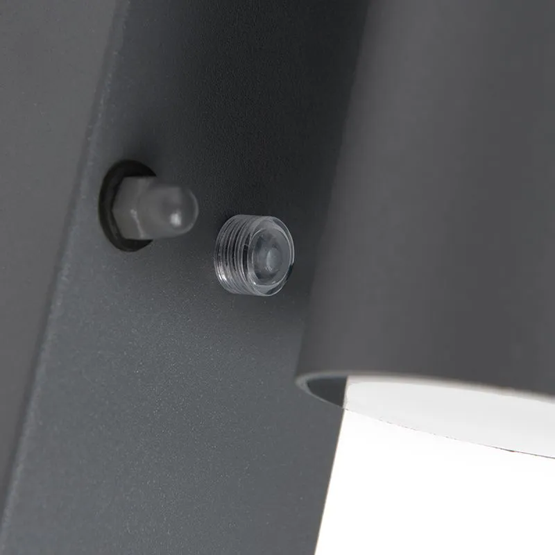 Lampada da parete per esterni antracite IP44 con sensore crepuscolare - Solo