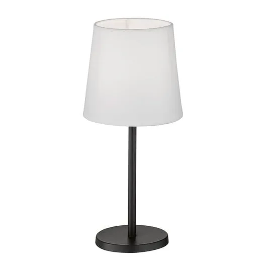 Lampada da tavolo Eve con paralume in tessuto, nero/bianco