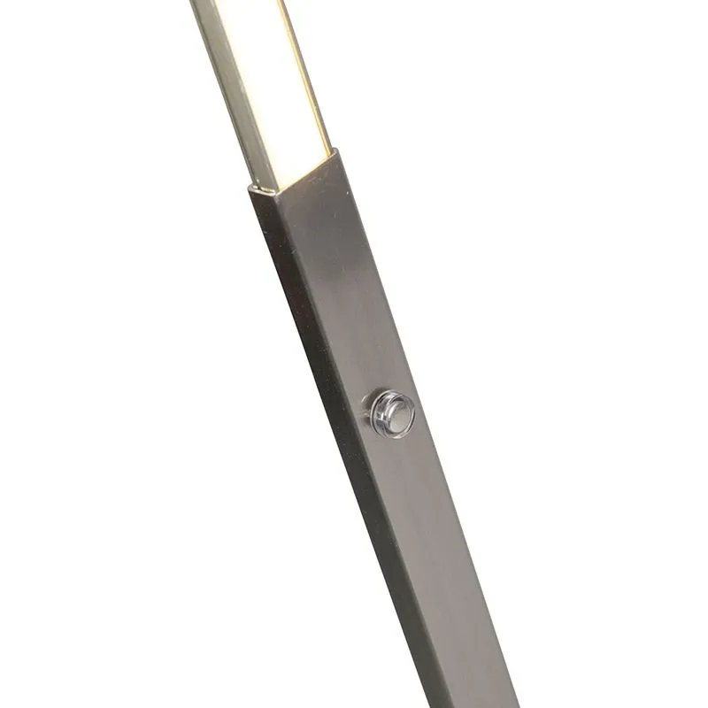 Lampada da terra moderna in acciaio con LED e dimmer a 3 livelli - Elegante