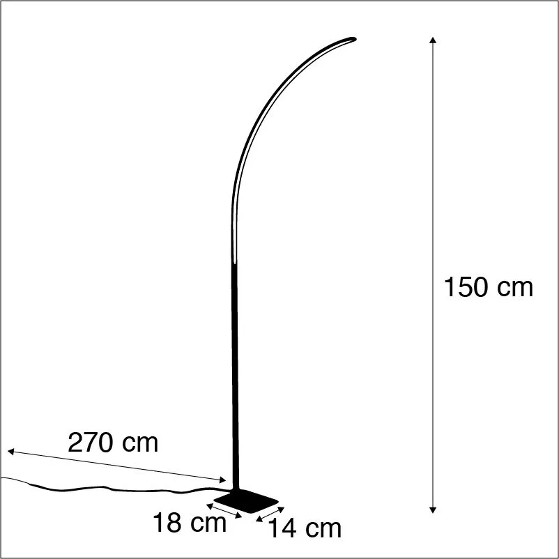 Lampada da terra moderna in acciaio con LED e dimmer a 3 livelli - Elegante