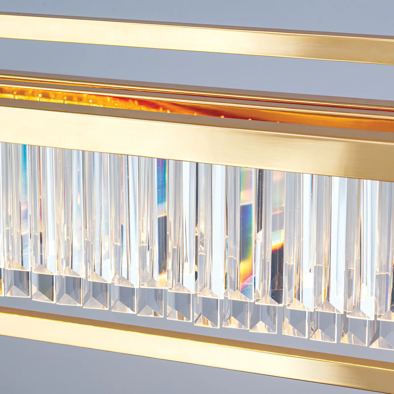 Lampada LED a sospensione Prism, lunga, oro