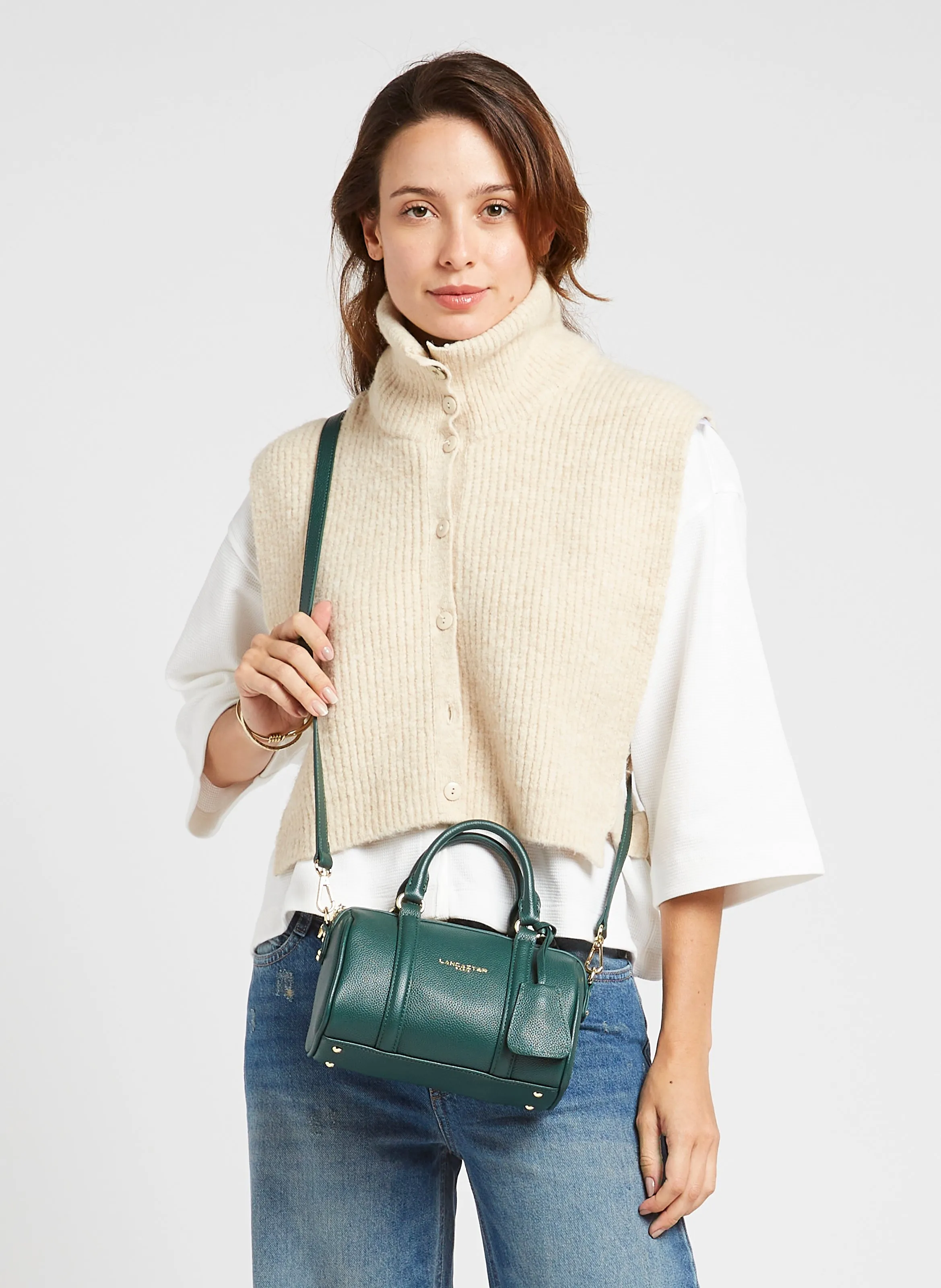  LANCASTER PARIS   MILANO ANA - Piccola borsa a tracolla in pelle grana | Verde