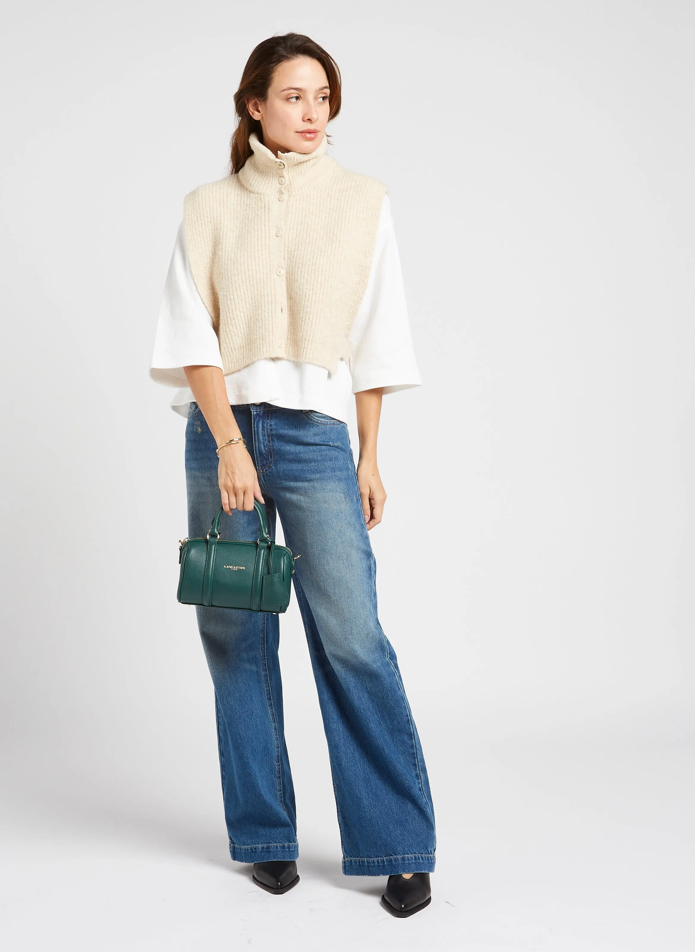  LANCASTER PARIS   MILANO ANA - Piccola borsa a tracolla in pelle grana | Verde