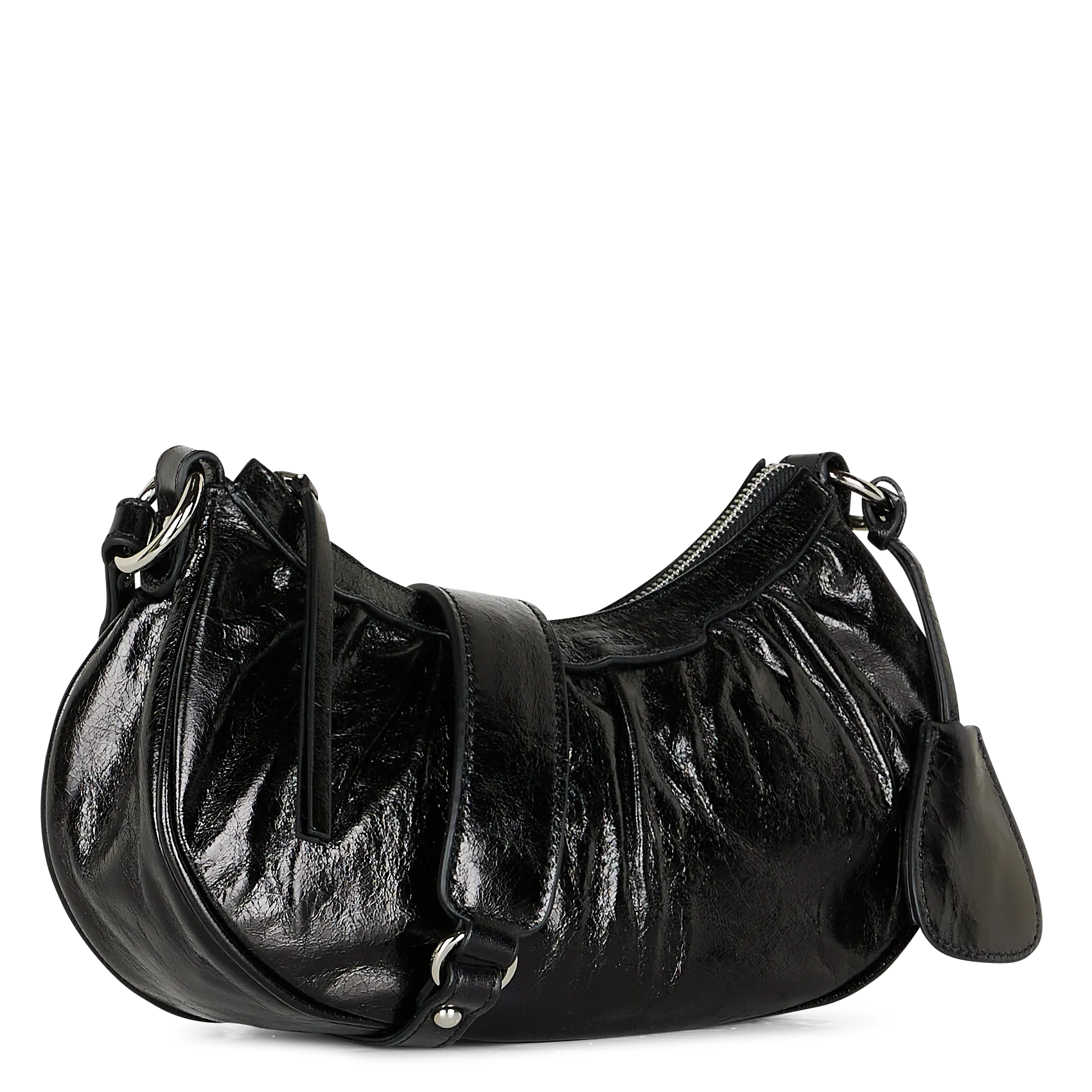  LANCASTER PARIS   RETRO & GLAM - Borsa mezza luna in pelle | Nero