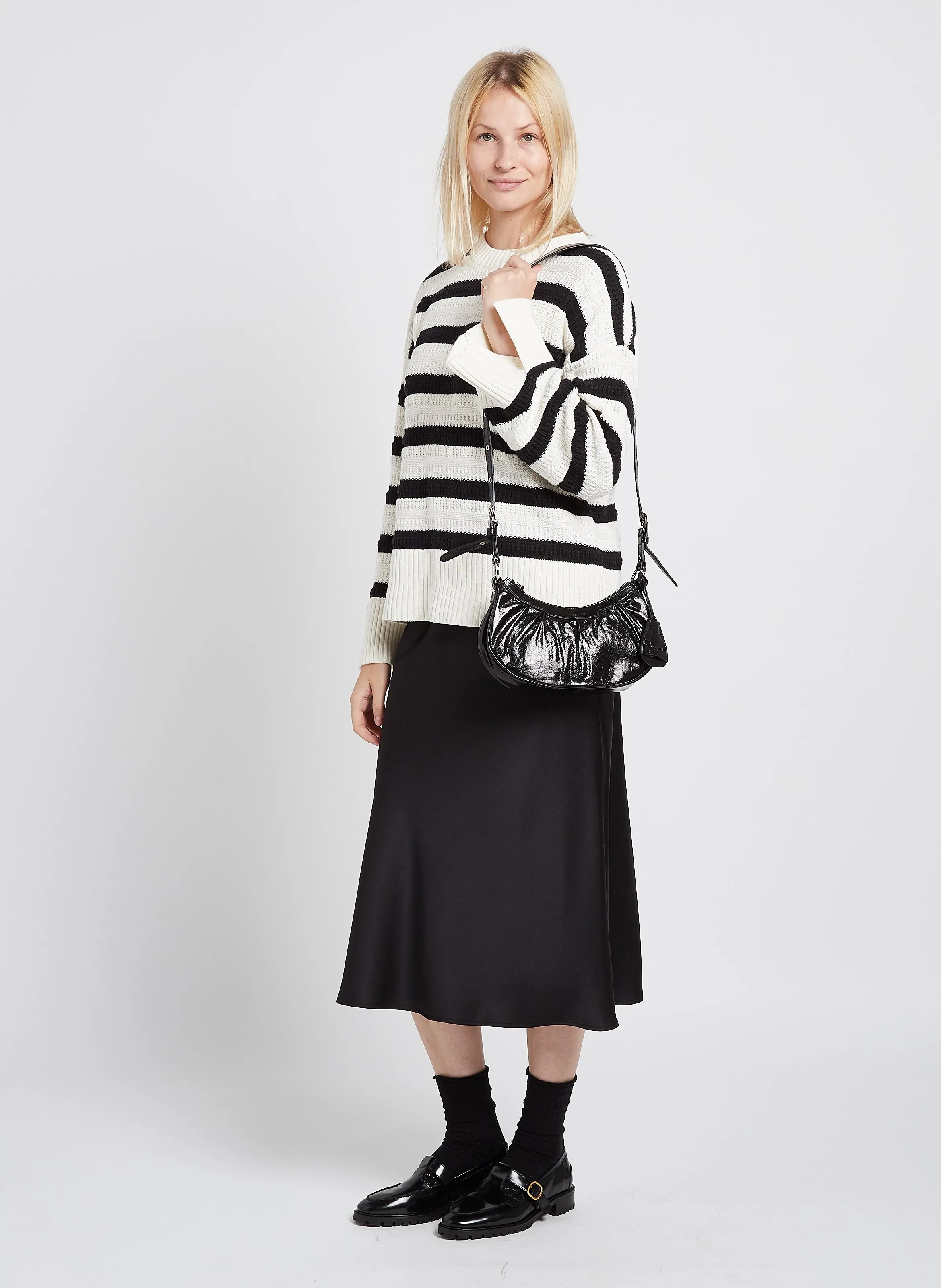  LANCASTER PARIS   RETRO & GLAM - Borsa mezza luna in pelle | Nero