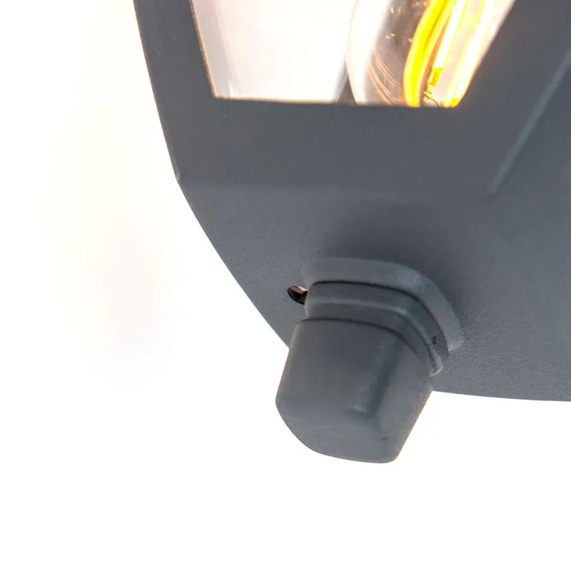 Lanterna classica da esterno in piuma grigio scuro IP44 - Platare