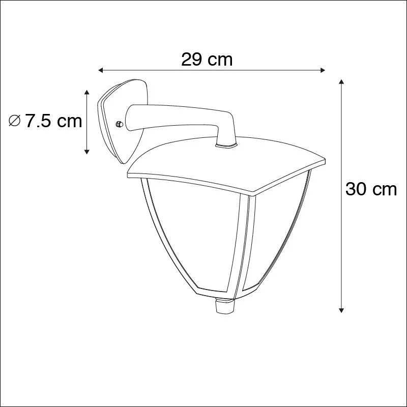 Lanterna classica da esterno in piuma grigio scuro IP44 - Platare
