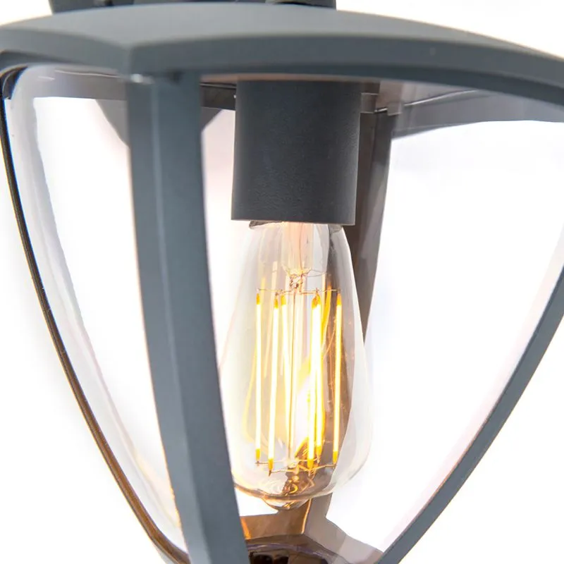 Lanterna classica da esterno in piuma grigio scuro IP44 - Platare