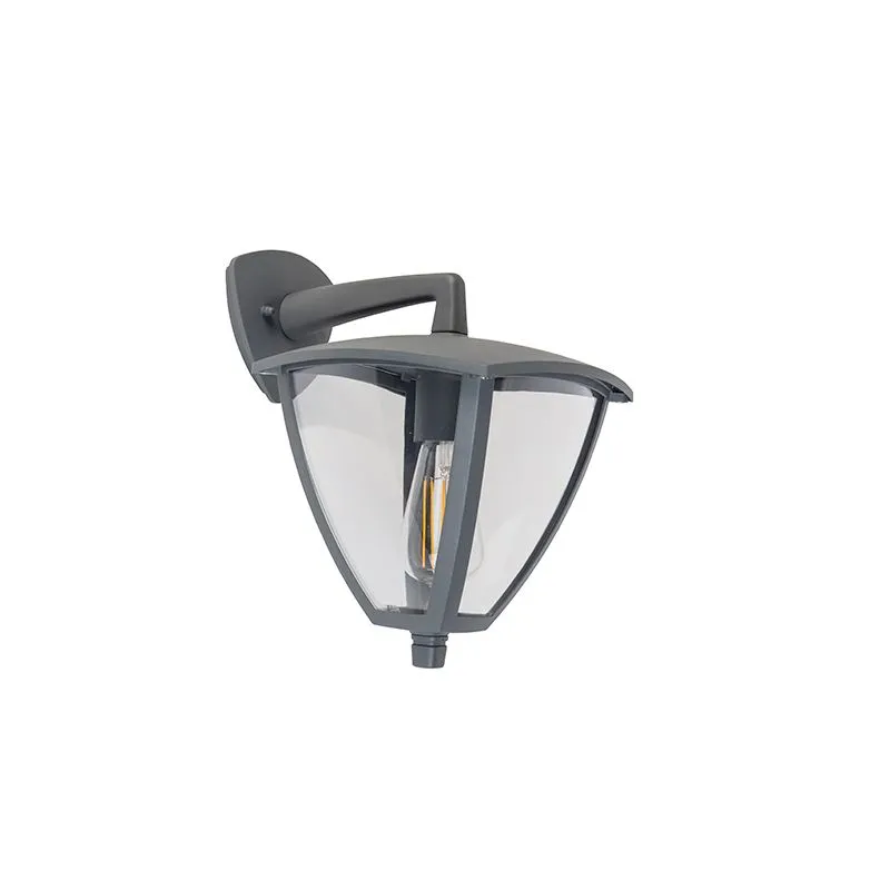 Lanterna classica da esterno in piuma grigio scuro IP44 - Platare