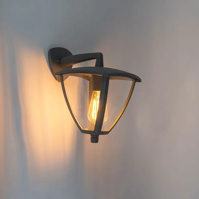 Lanterna classica da esterno in piuma grigio scuro IP44 - Platare