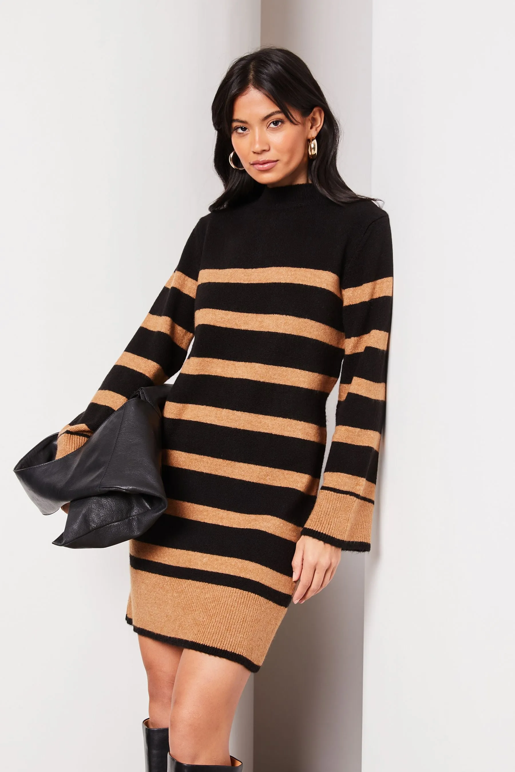 Lipsy Manica lunga A righe - Abito maglia lavorato a maglia
