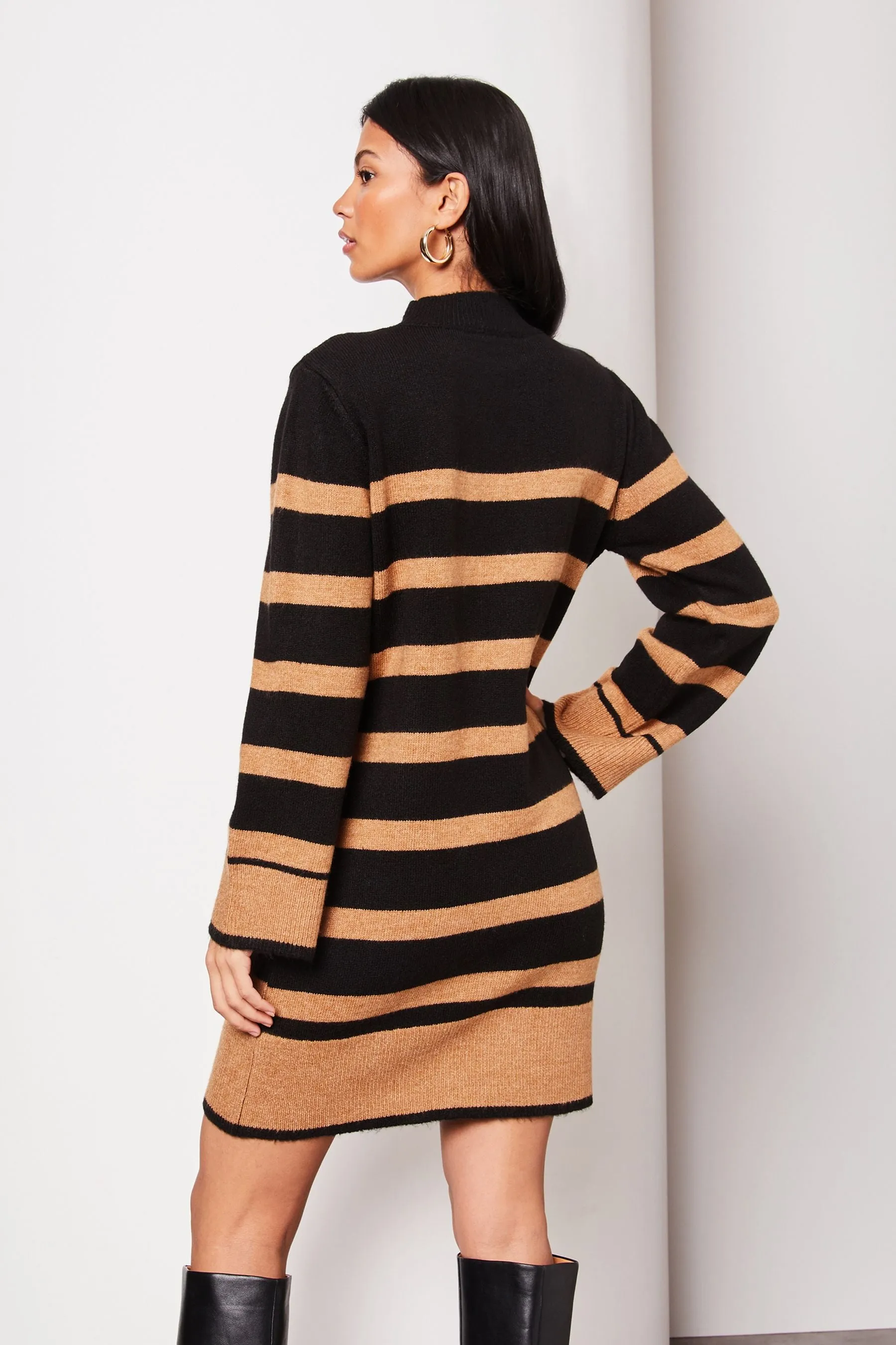 Lipsy Manica lunga A righe - Abito maglia lavorato a maglia