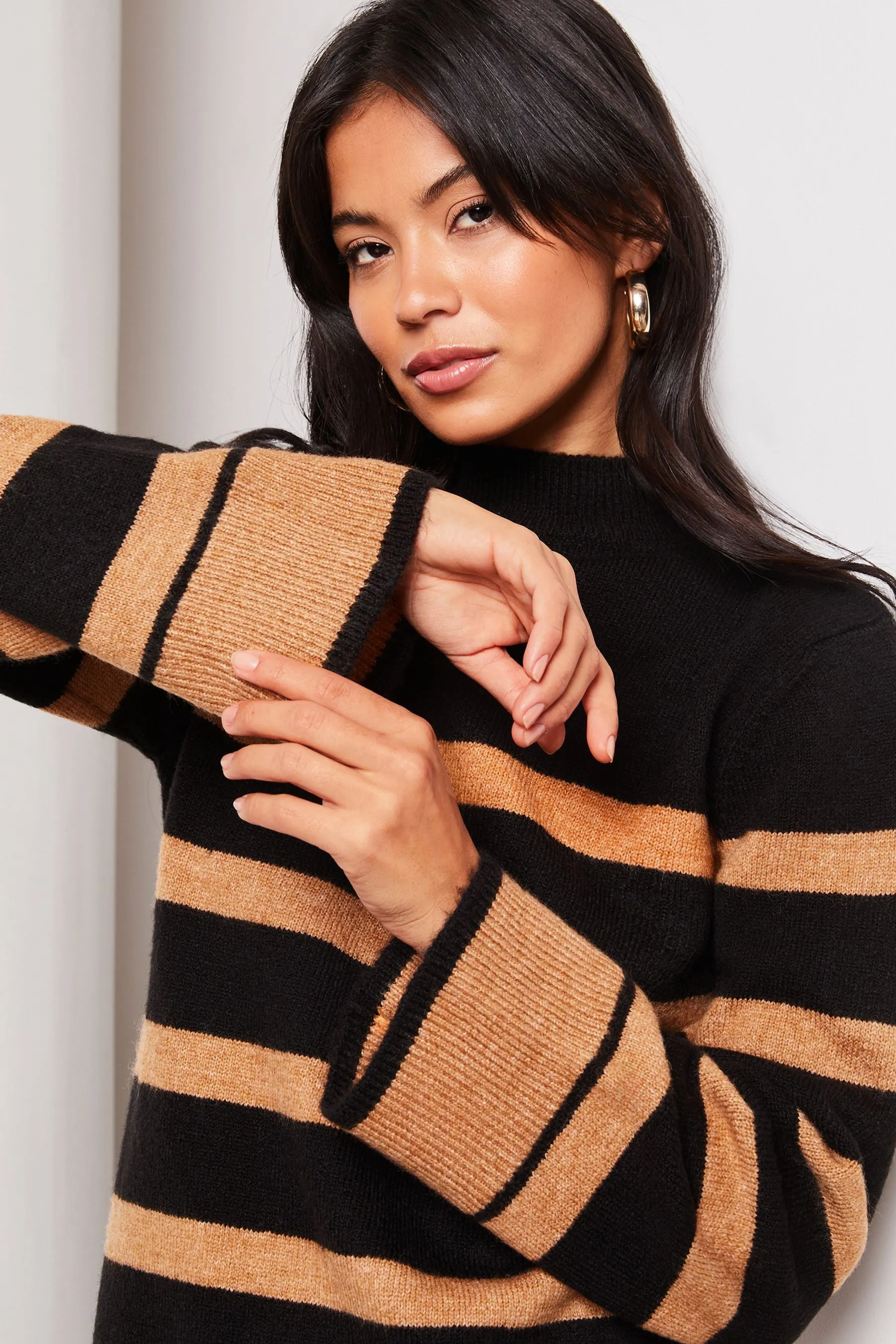 Lipsy Manica lunga A righe - Abito maglia lavorato a maglia