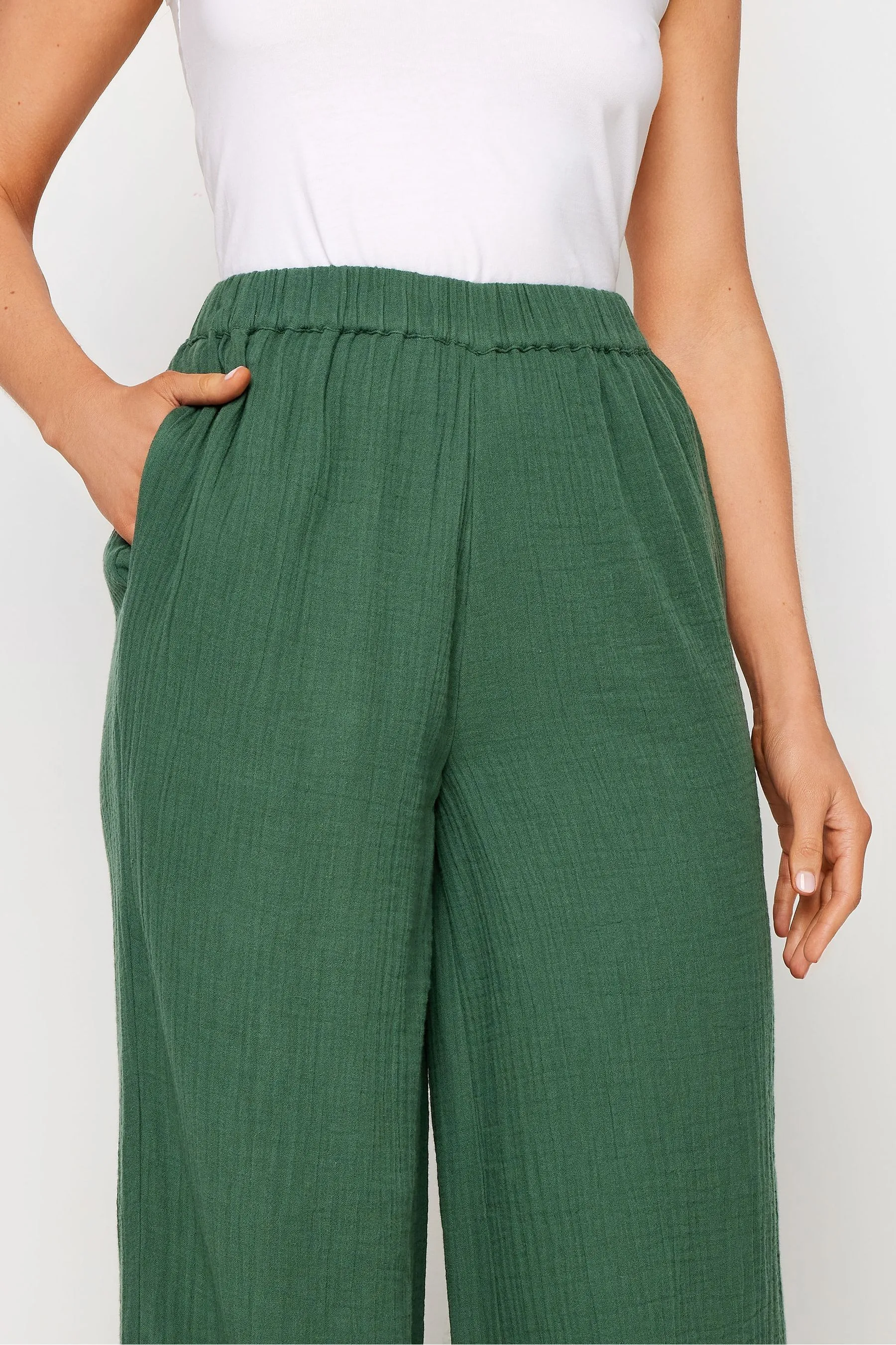 Long Tall Sally Paisley Print Wide Leg Trousers    