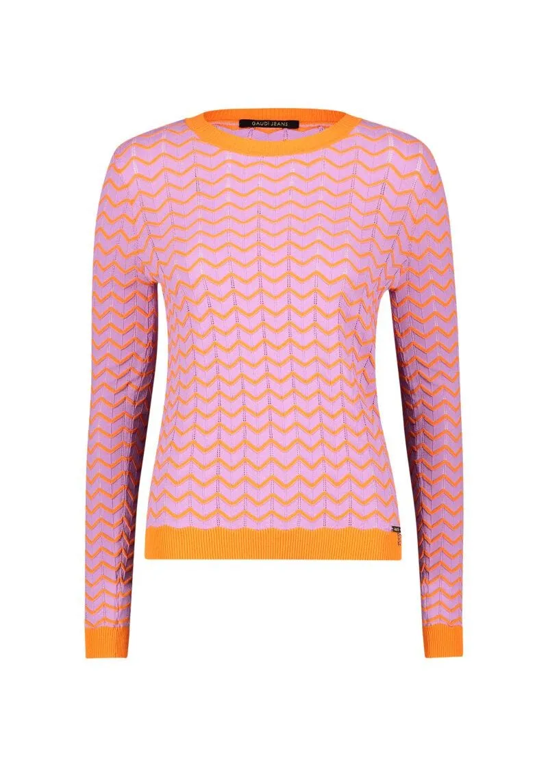 Maglia a righe jacquard