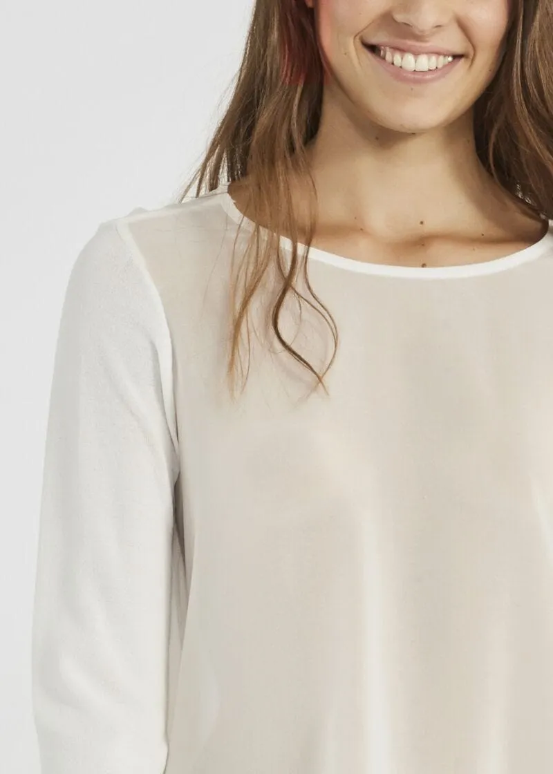 Maglia con pannello in chiffon