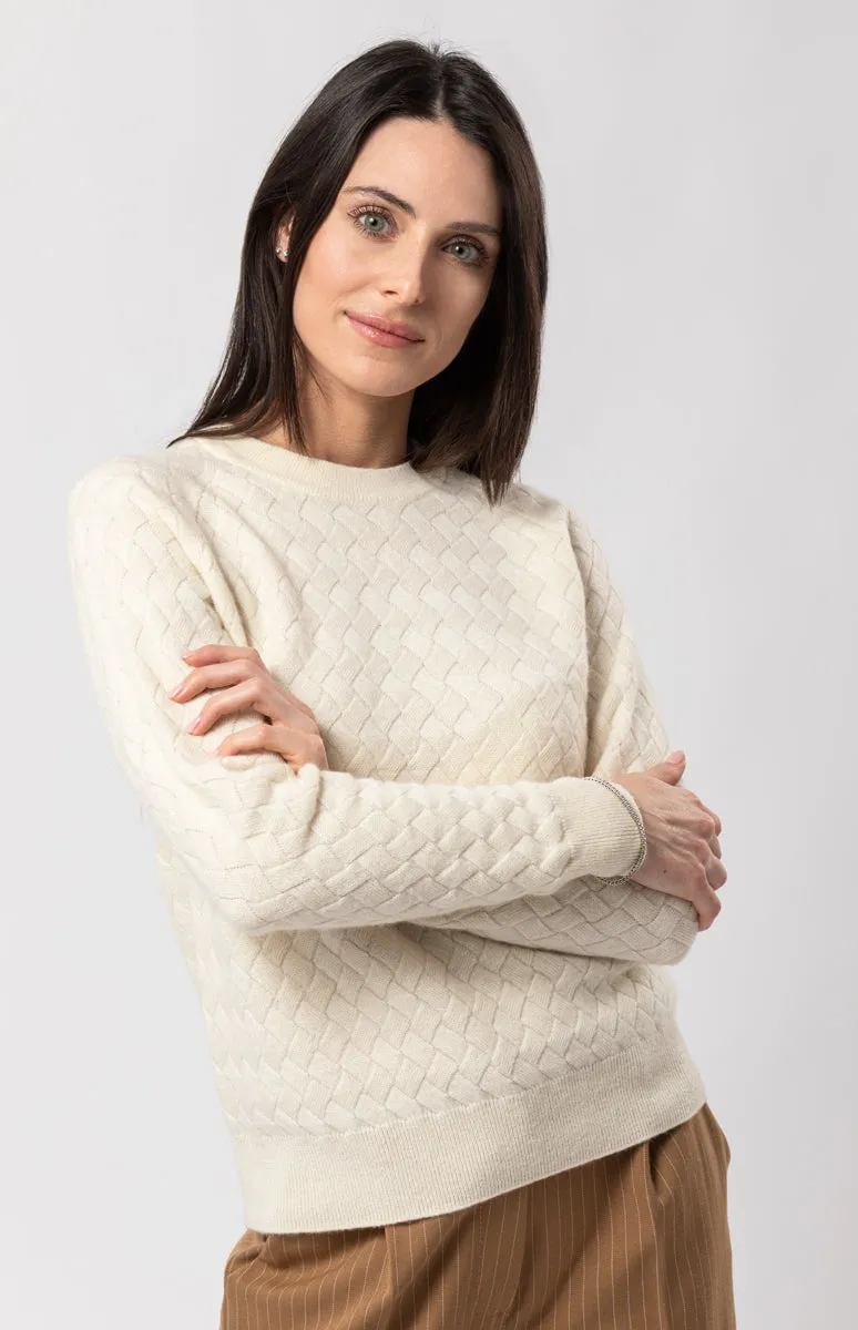 Maglia Girocollo Donna Intrecciata