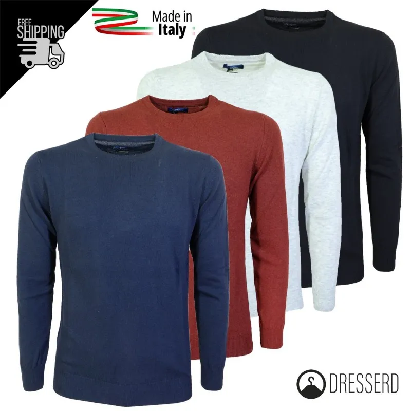Maglia Uomo misto Cashmere Lana Maglioncino Girocollo Invernale dresserd