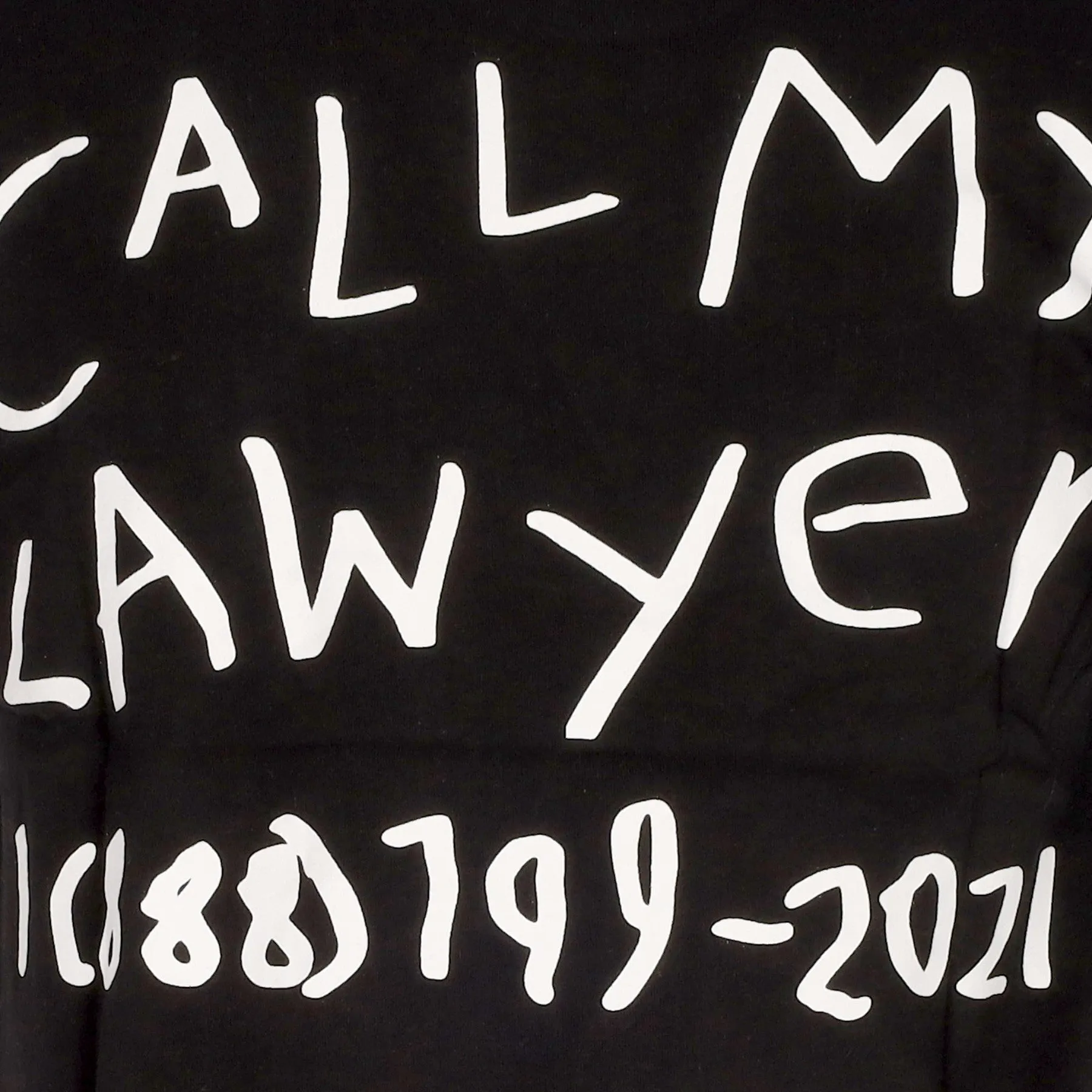 Maglietta Uomo Call My Lawyer Hand Drawn Tee Black
