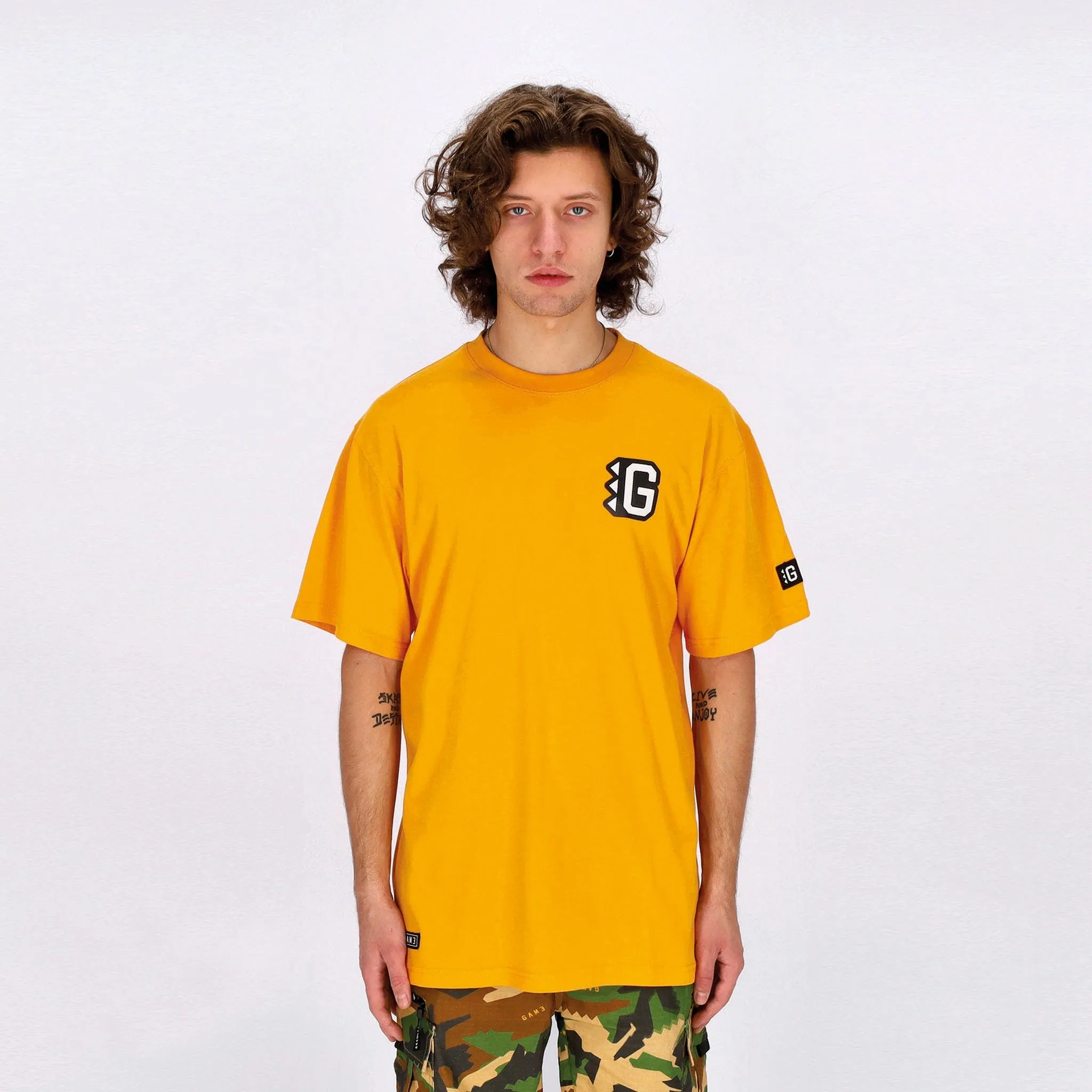 Maglietta Uomo Vertical Back G-tee Mustard