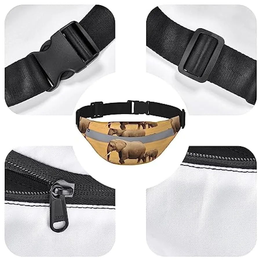 Marsupio con elefante africano per donne uomini marsupio cintura regolabile casual marsupio marsupio per viaggi escursionismo ma