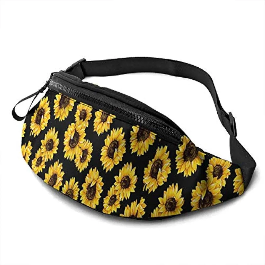 Marsupio per Uomo Donna,Elegante Marsupio Girasole Giallo con Cintura Tasca a Tracolla Regolabile Borsa a Tracolla Borsa sul Pet