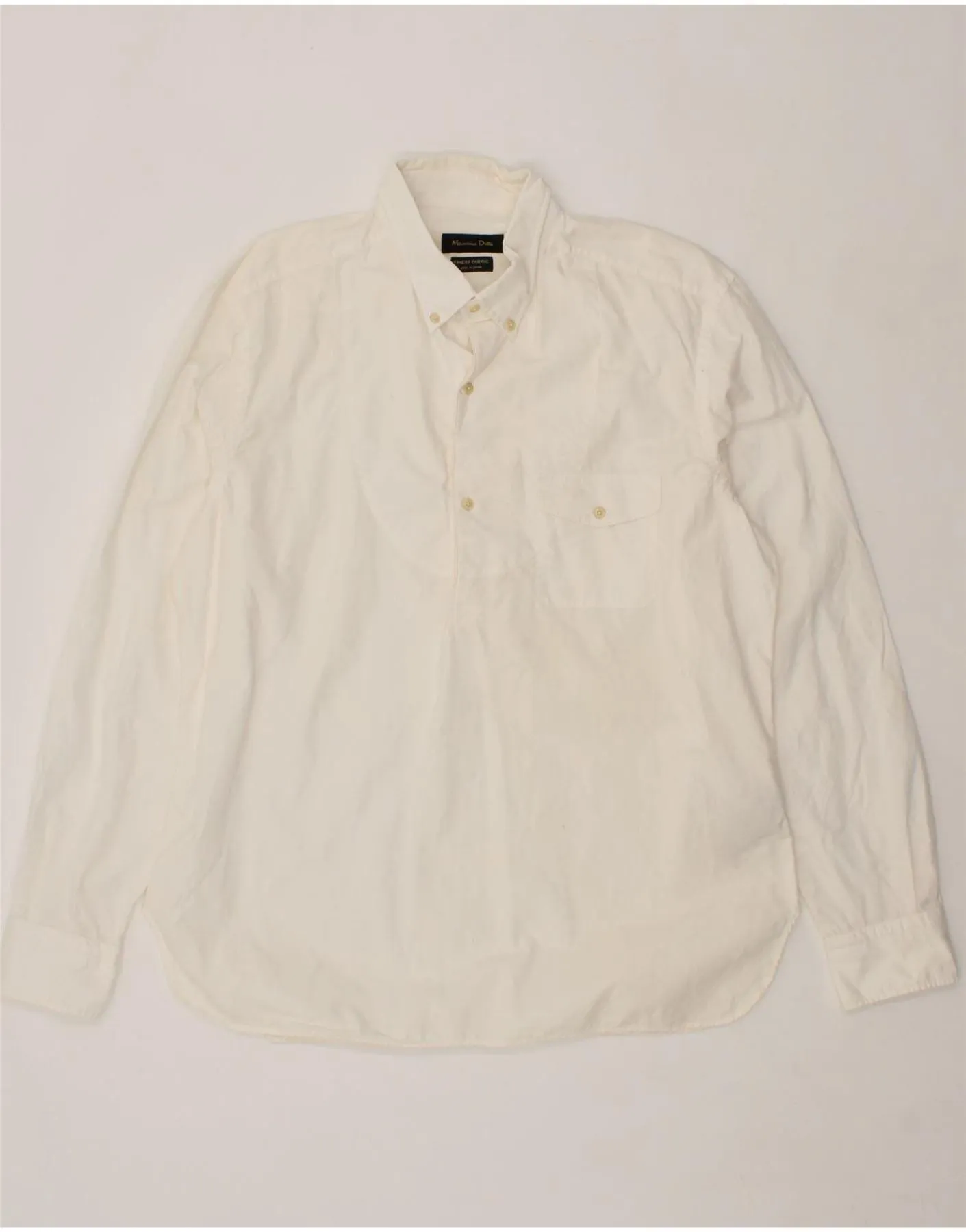 MASSIMO DUTTI Mens Pullover Shirt XL White Cotton