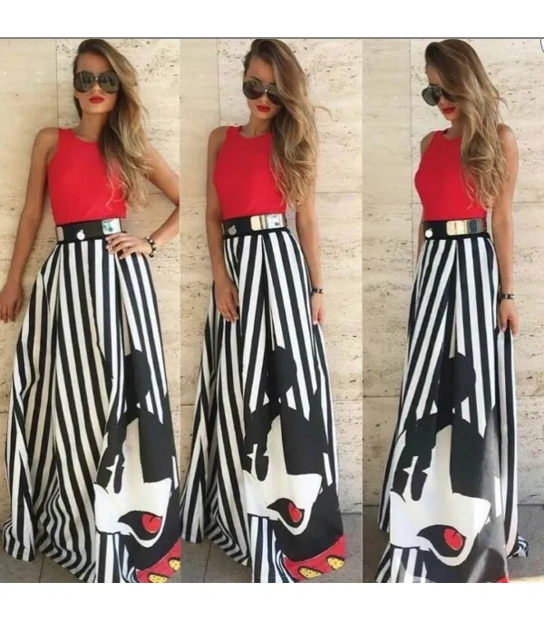 Maxigonna Mickey stripe