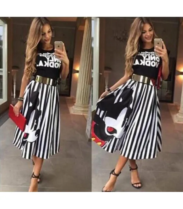 Maxigonna Mickey stripe